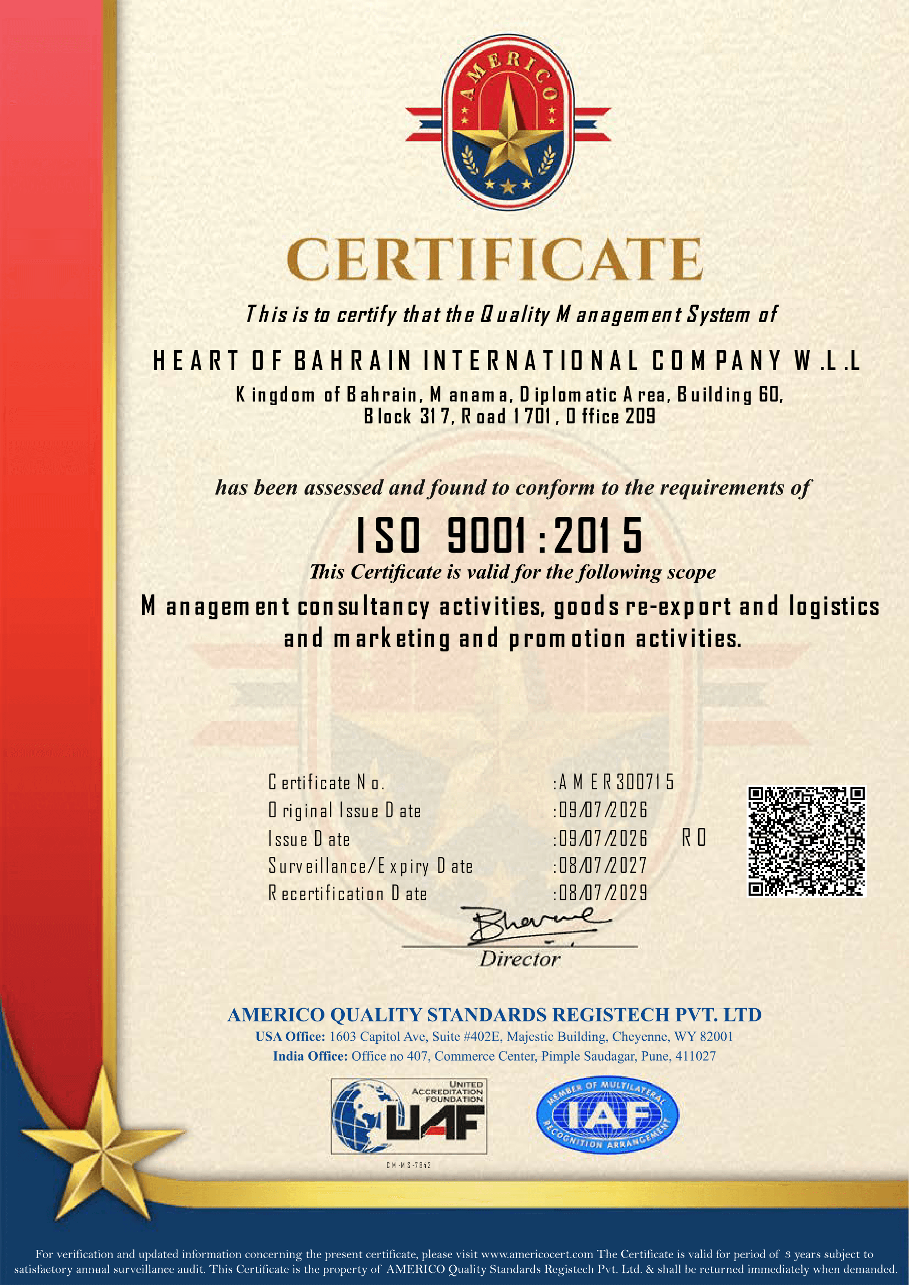 ISO 9001:2015 - Formal Certificate (Copy)